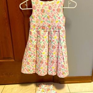 Size 6 Savannah girls Easter egg dress with matching doll dress